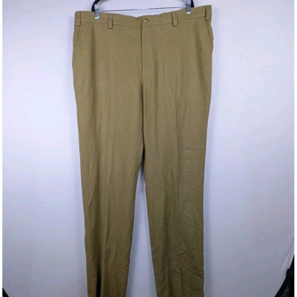 Orvis Made In USA Wool Pants Mens Size 44 Factory Unhemmed Dress Chinos Comfort